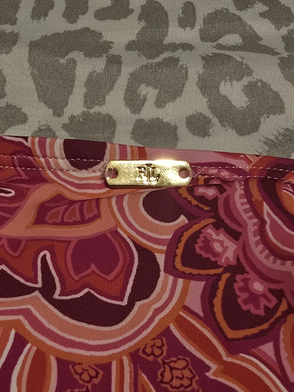 Lauren Ralph Lauren Pink & Coral Paisley Halter Bikini